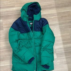 Lands' End Green and Navy Puffer Jacket